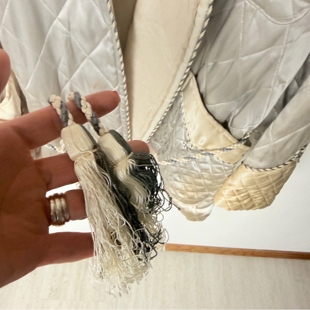 Vintage 1940's Japanese robe smoking jacket Embroidered Dragon Quilted Jacket - Picture 6 of 16